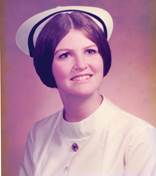 Catherine Jagos in her nursing uniform (1972)